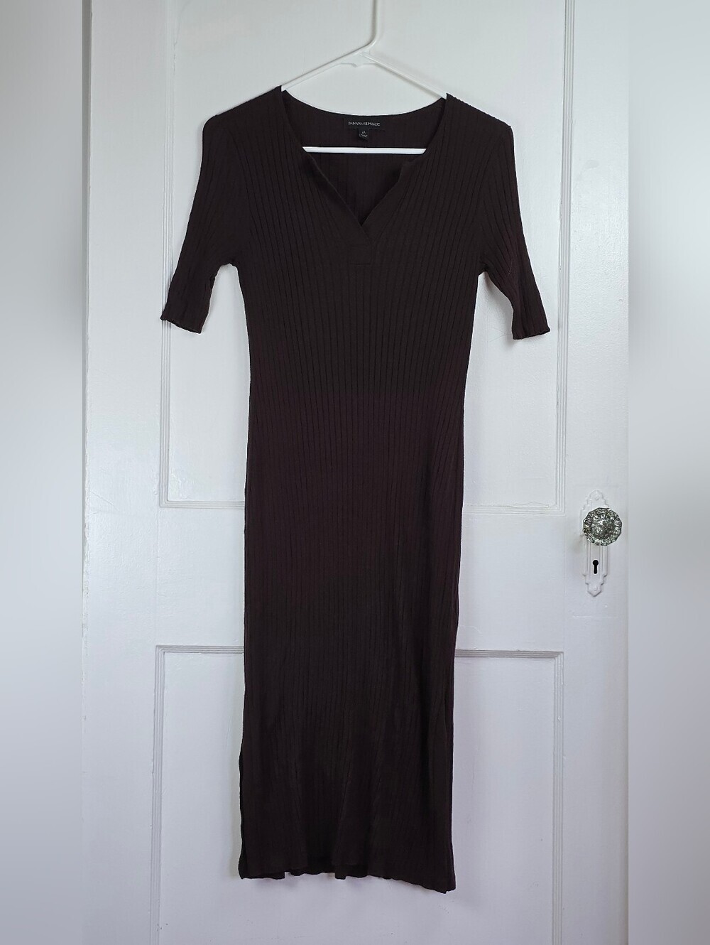 Banana Republic Brown Ribbed Knit Dress M